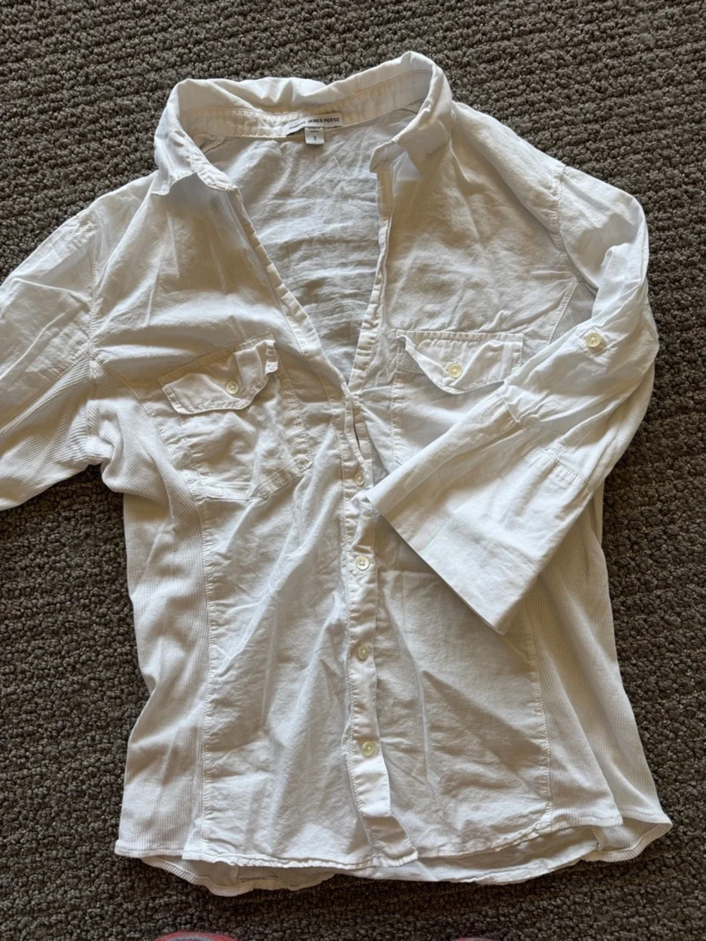 James Perse White Button-front Shirt - Lightweight Cotton - 3 - Picture 4 of 5